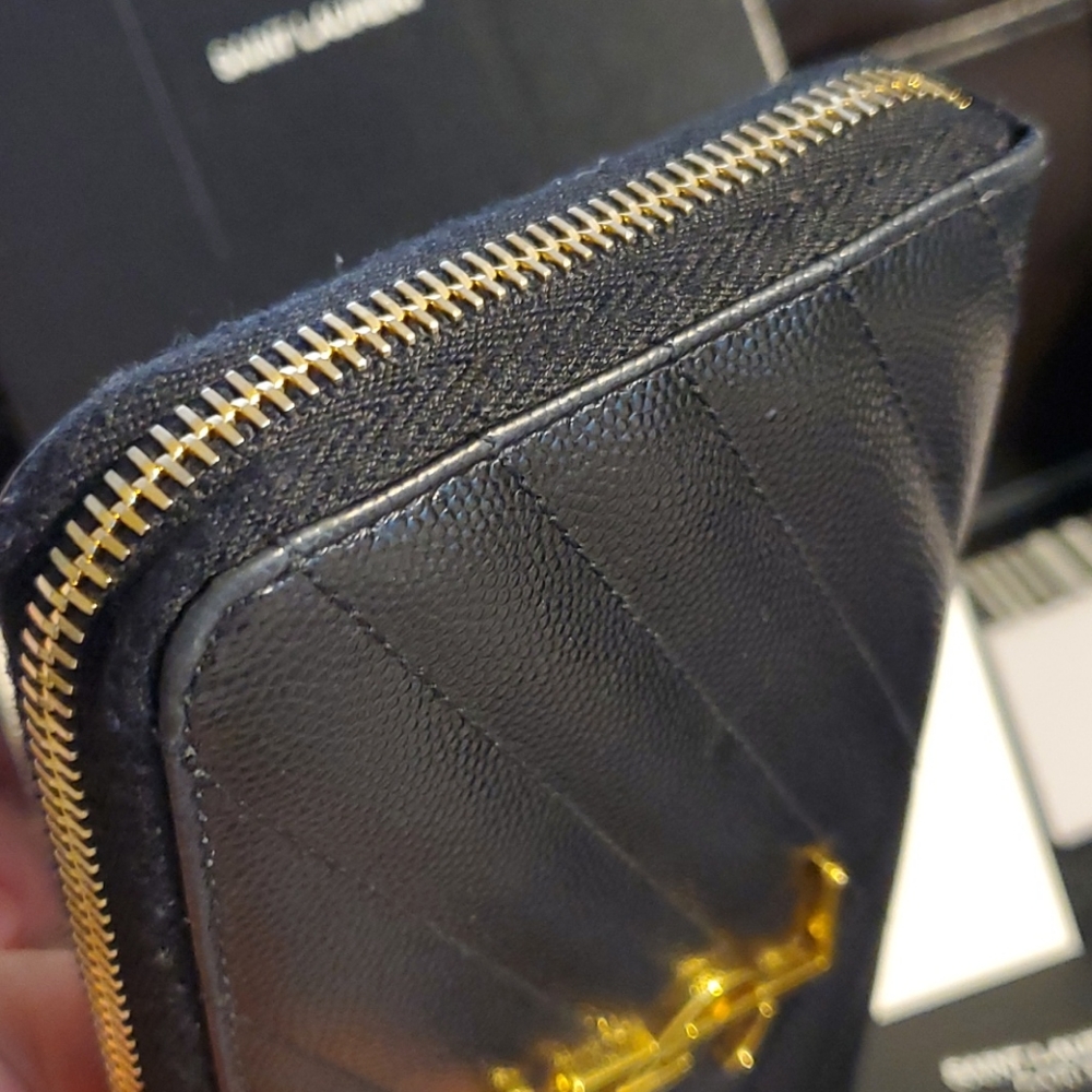 SAINT Laurent Monogram Zip around Long Wallet - Picture 11 of 13